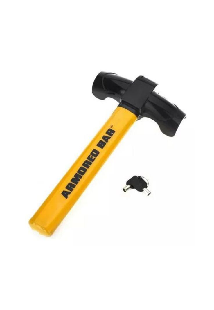 Traba volante tipo candado antirrobo, acero con llave, color amarillo-0