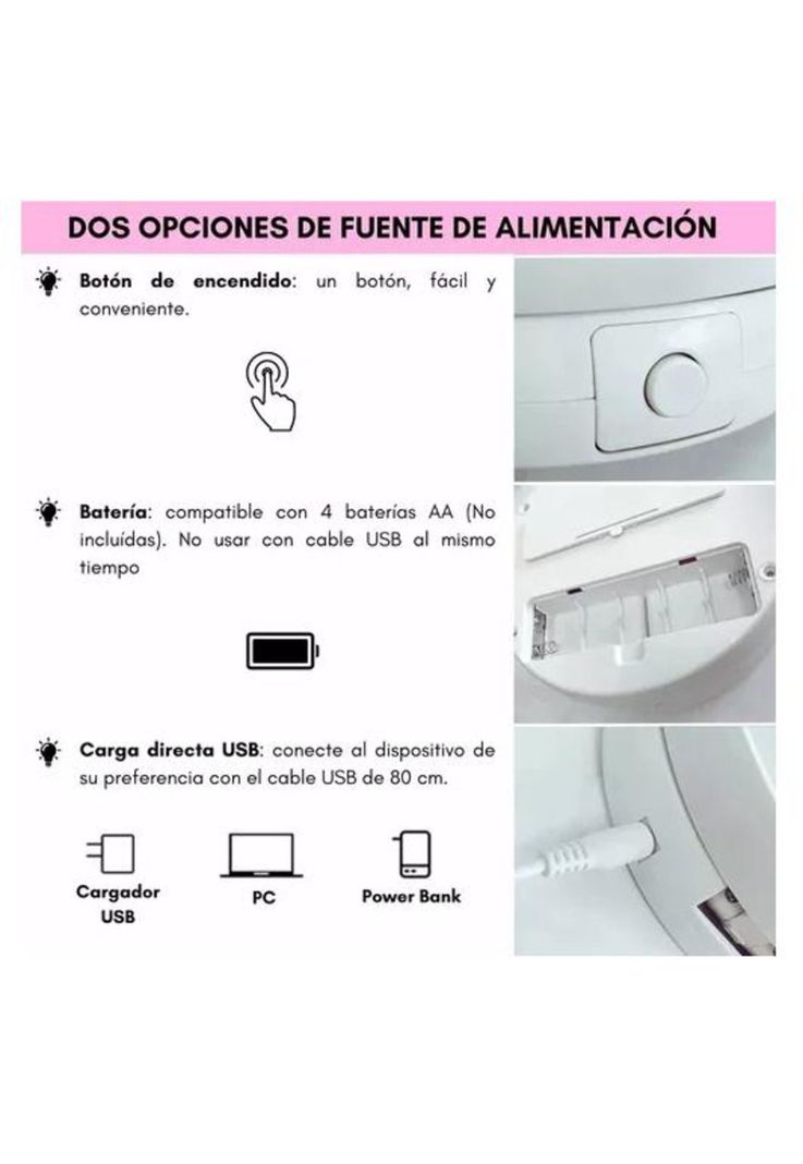 Espejo con Luz LED para Maquillaje Plegable y Aumento X10-5