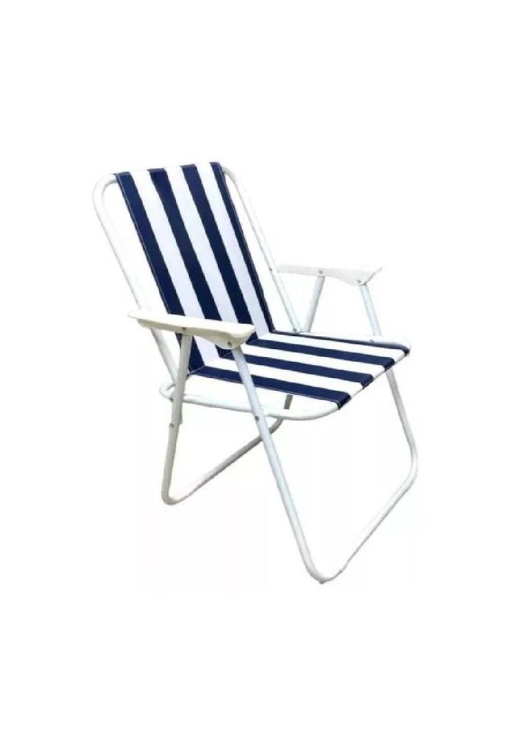 Silla portátil de playa plegable azul marino-0