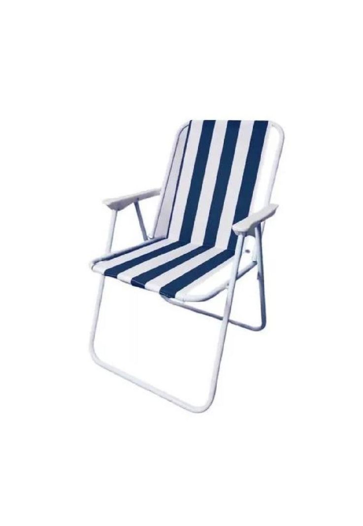 Silla portátil de playa plegable azul marino-1