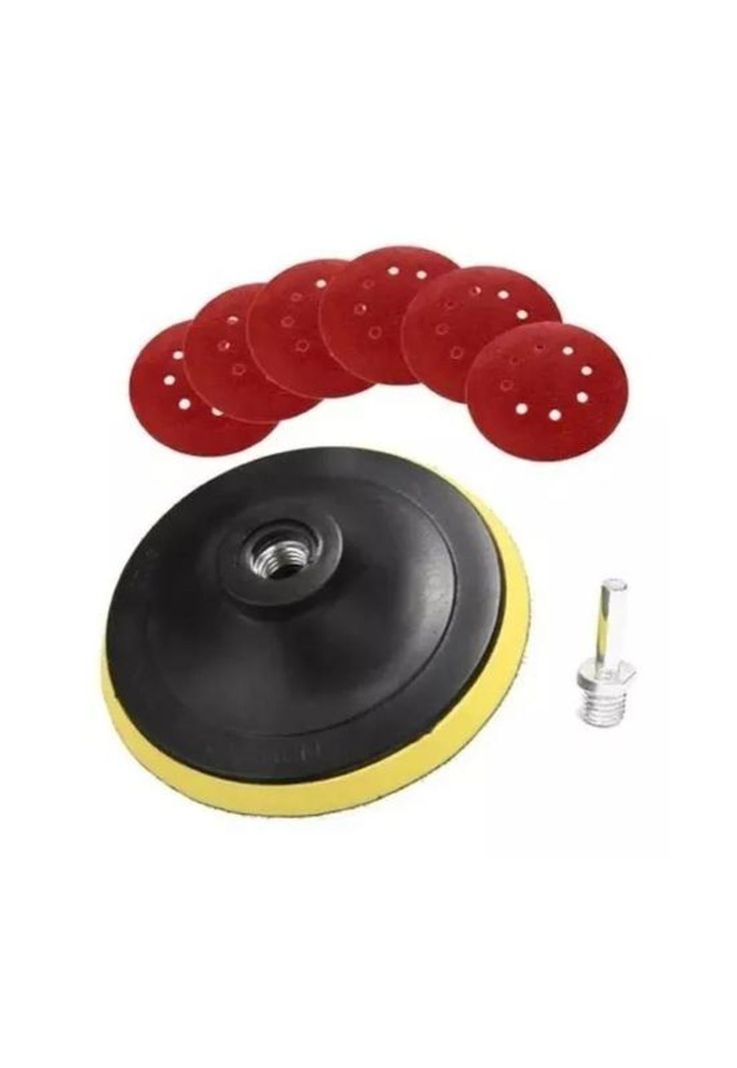 Disco velcro 4 1/2 para esmeril y taladro, color negro-0