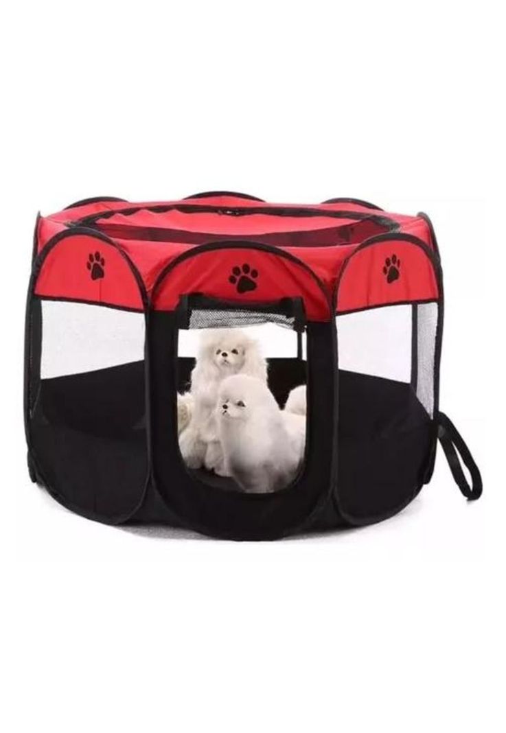 Corral para mascotas talla XL jaula perros y gatos rojo/negro-0