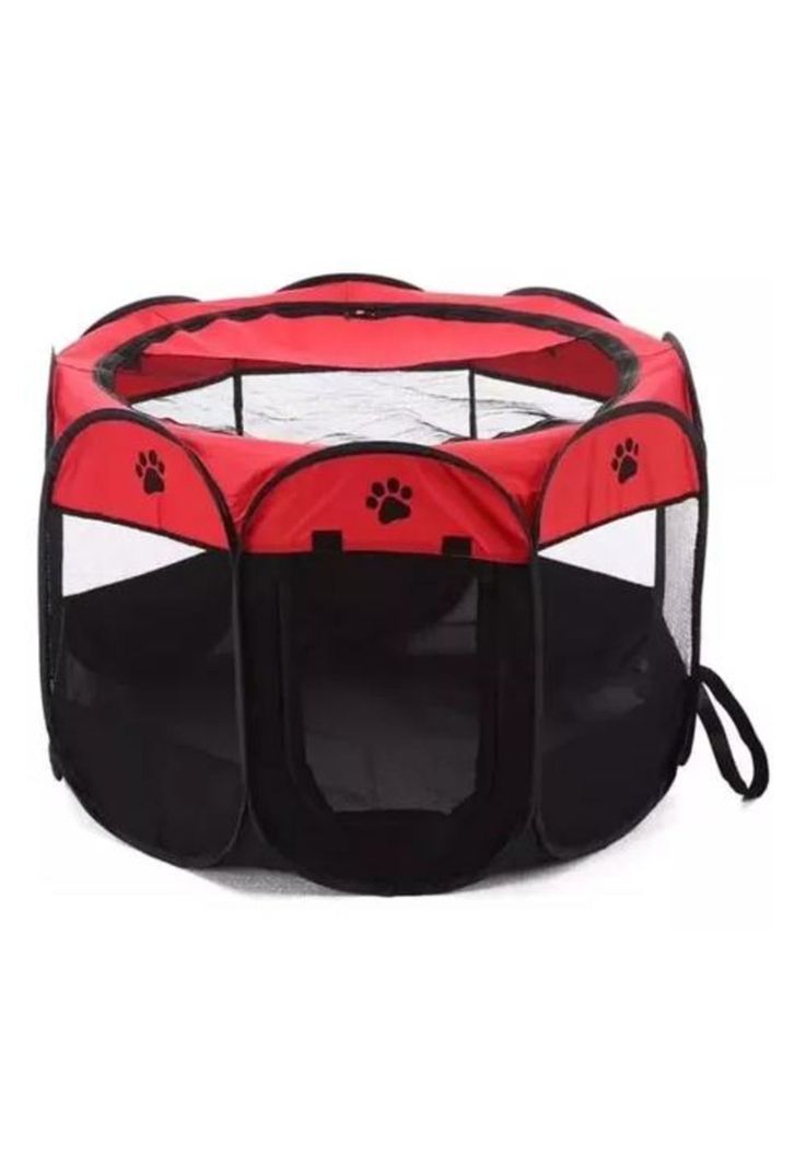 Corral para mascotas talla XL jaula perros y gatos rojo/negro-1