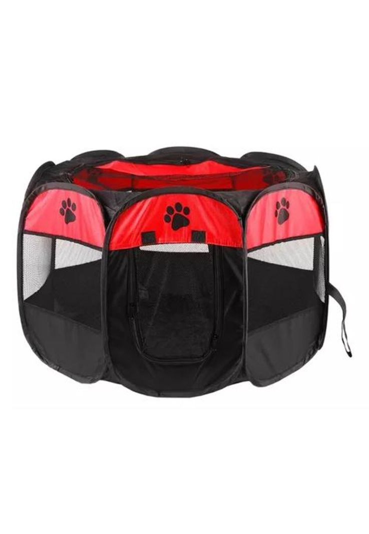 Corral para mascotas talla XL jaula perros y gatos rojo/negro-3