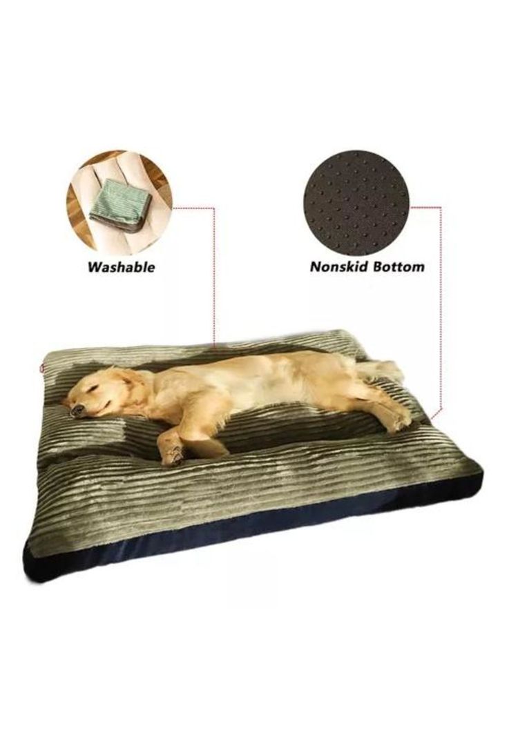 Cama ortopédica antiestrés premium 110 cm para perros verde-1