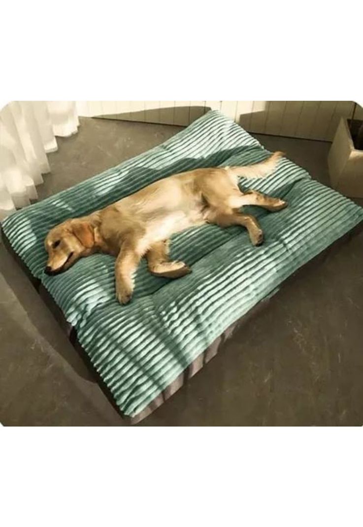 Cama ortopédica antiestrés premium 110 cm para perros verde-2