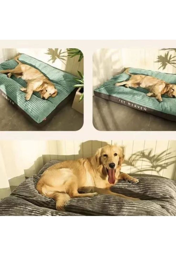 Cama ortopédica antiestrés premium 110 cm para perros verde-4