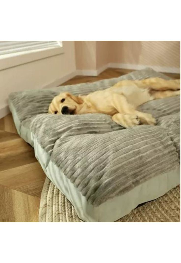 Cama ortopédica antiestrés premium 110 cm para perros verde-5