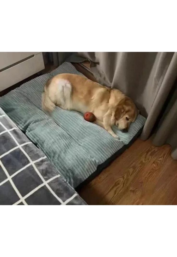 Cama ortopédica antiestrés premium 110 cm para perros verde-7