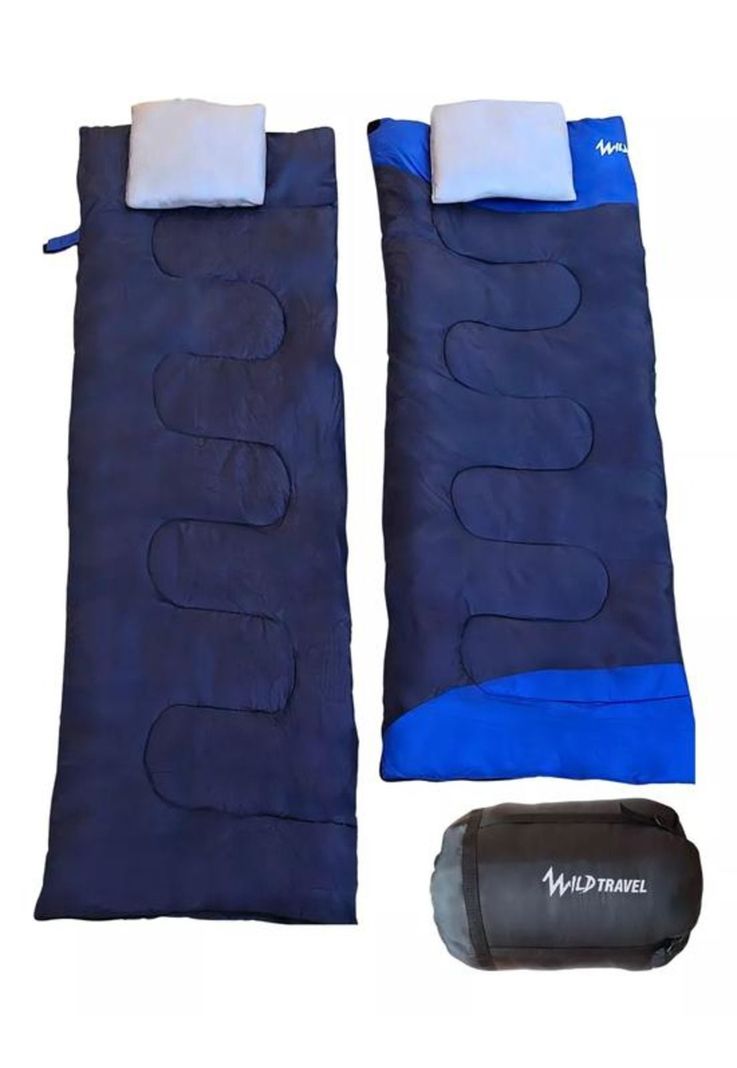 Saco de dormir dos plazas doble Wild Travel -5º +15º 3600g azul-2