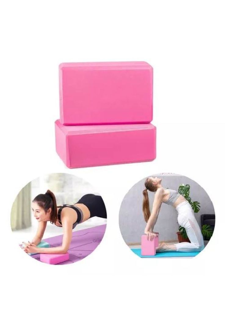 Ladrillo de Yoga - Cubo de Goma EVA, Pack de 2-0