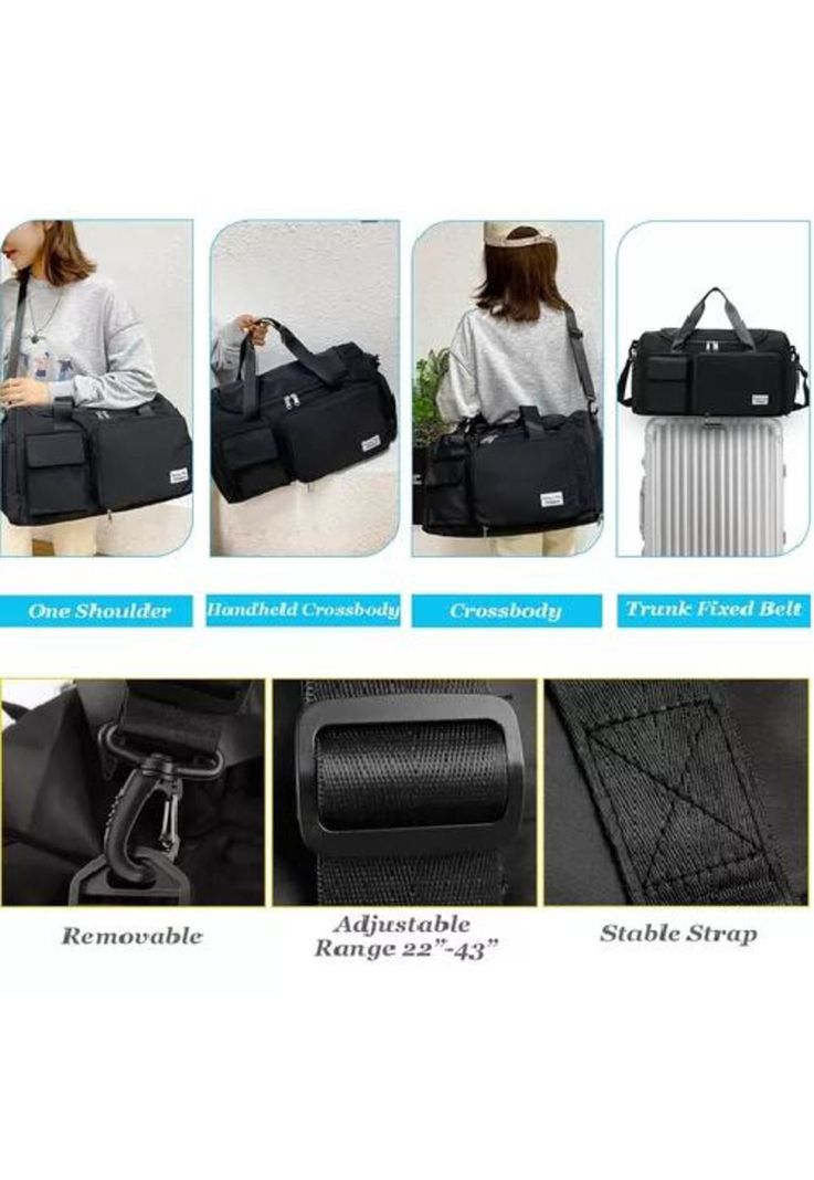 Bolso de viaje deportivo, 35 L, color negro-5