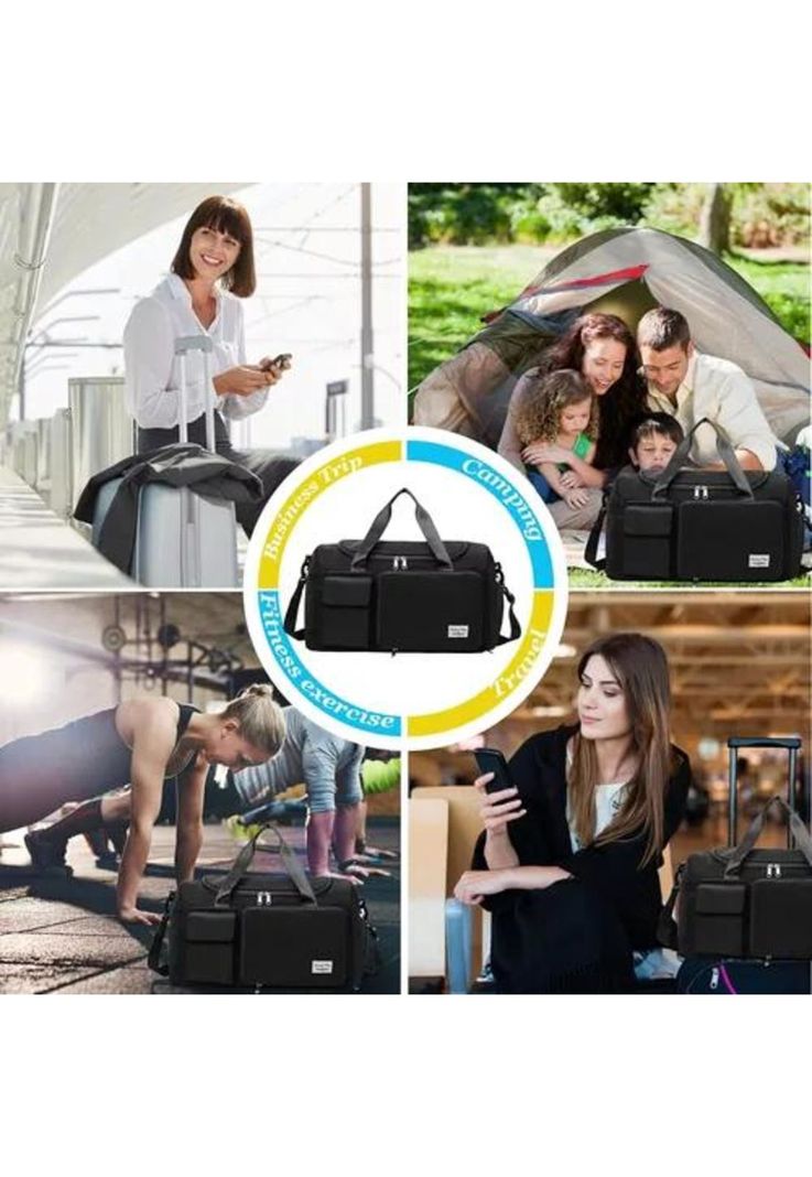 Bolso de viaje deportivo, 35 L, color negro-7