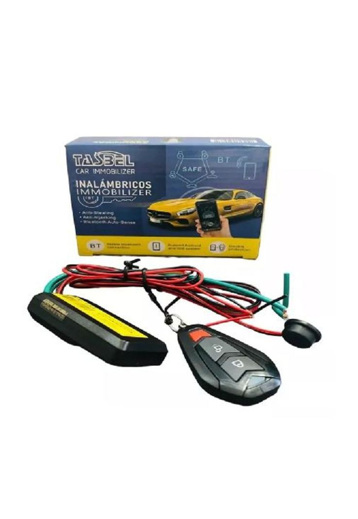 Inmovilizador bluetooth antiportonazo auto moto antirrobo, color negro-1