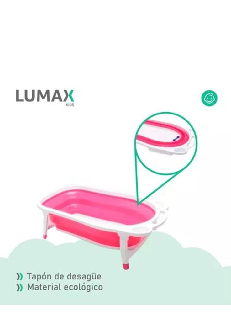 Tina bañera plegable sin malla, color rosado-5