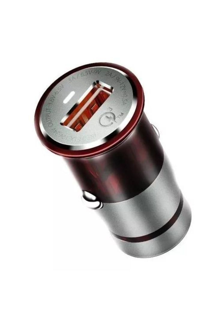 Cargador para auto QC 3.0 con cable micro USB gris-0