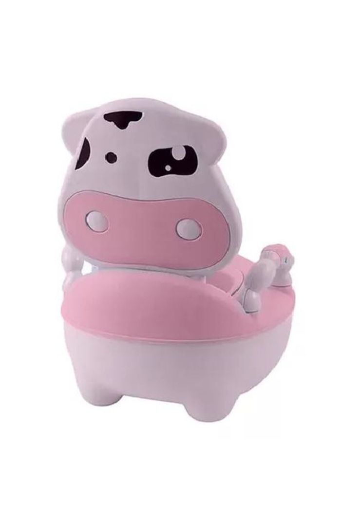 Pelela Bacinica Baño Infantil - Para Niños, Vaquita, Color Rosa, con Cojín-2