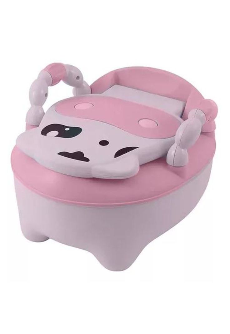 Pelela Bacinica Baño Infantil - Para Niños, Vaquita, Color Rosa, con Cojín-3