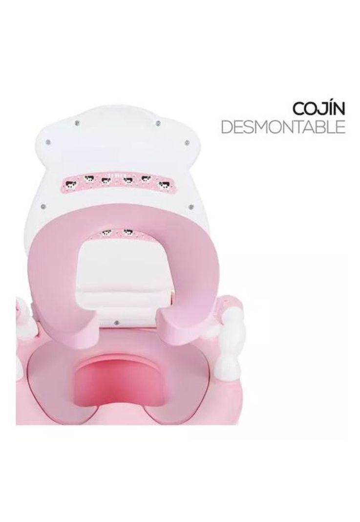 Pelela Bacinica Baño Infantil - Para Niños, Vaquita, Color Rosa, con Cojín-5