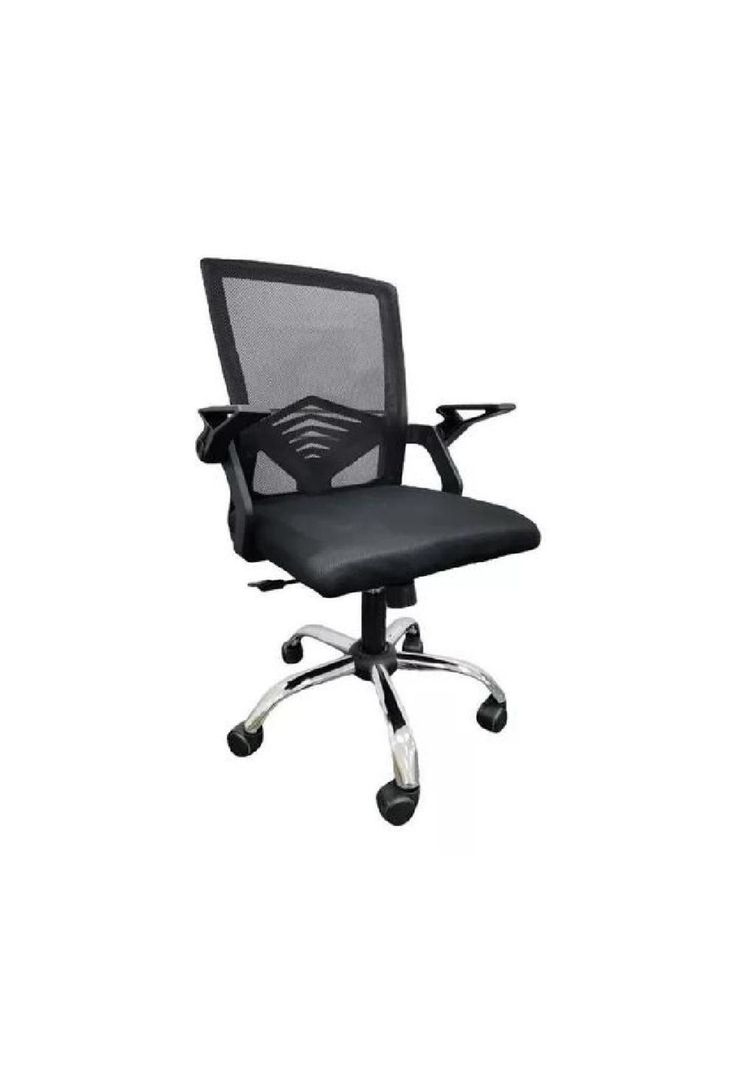 Silla de oficina ejecutiva ergonómica con respaldo de malla negra-0
