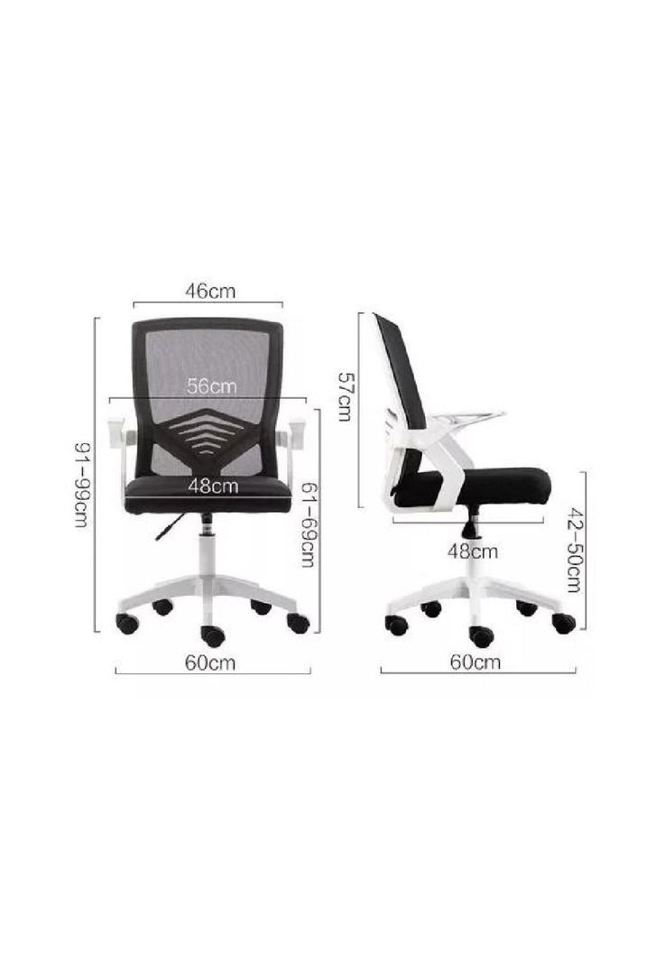 Silla de oficina ejecutiva ergonómica con respaldo de malla negra-1