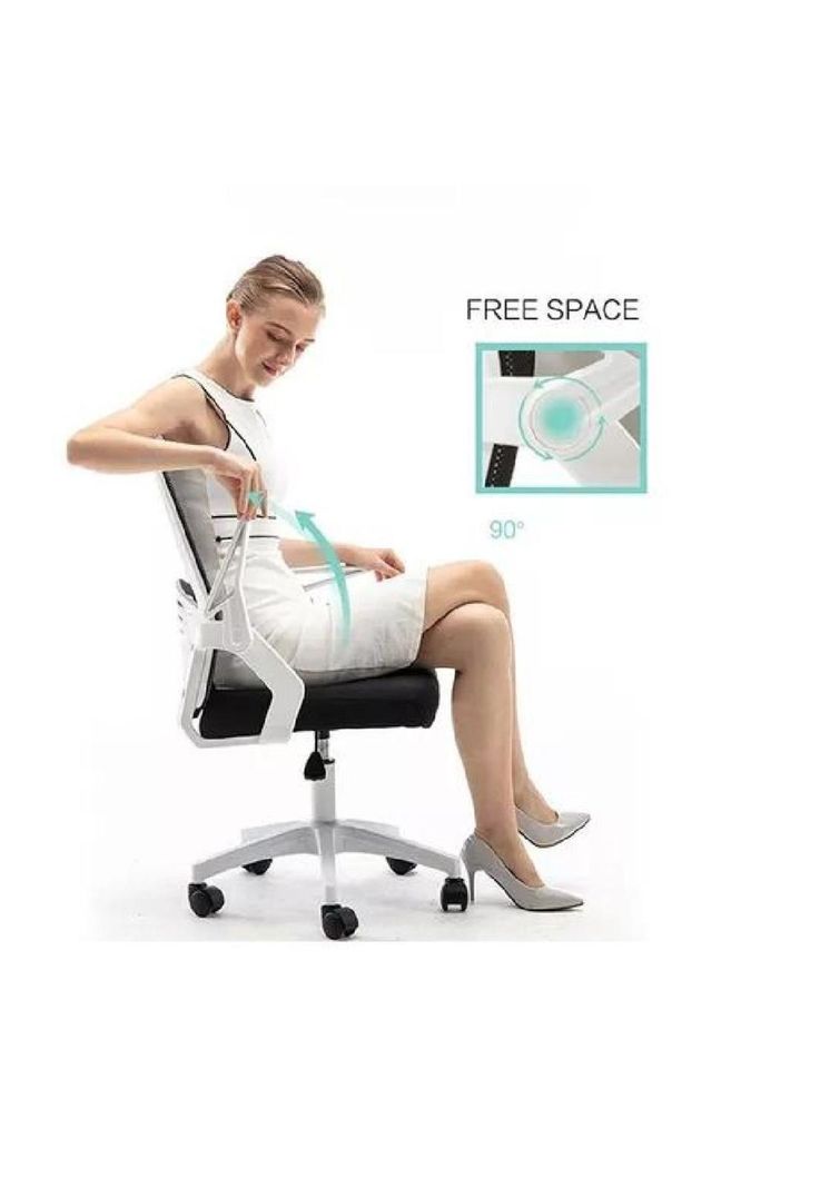 Silla de oficina ejecutiva ergonómica con respaldo de malla negra-4