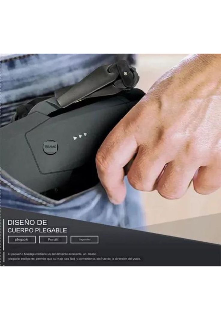 Drone con Cámara Plegable, Resistente Negro-5