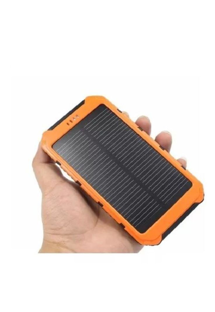 Solar power bank 12,000 mAh, cargador solar portátil dual, color negro-1