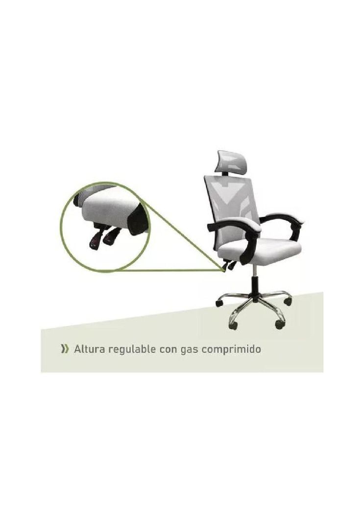 Silla ejecutiva de escritorio ergonómica Lumax Clyde color gris-2