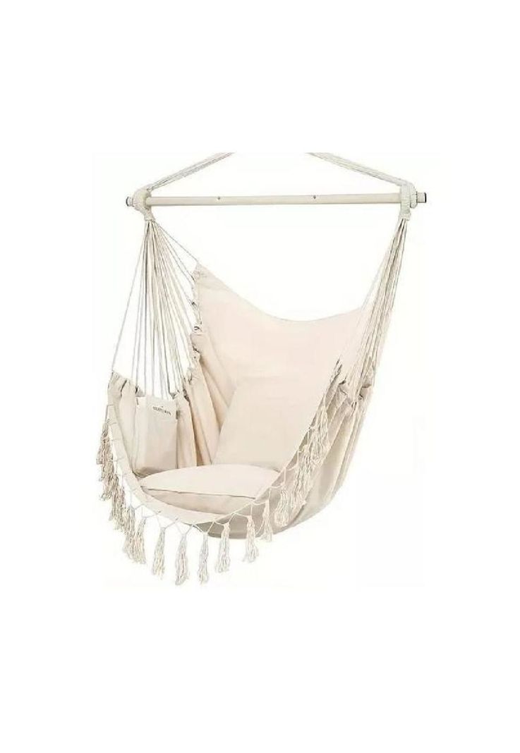 Silla hamaca colgante beige-0