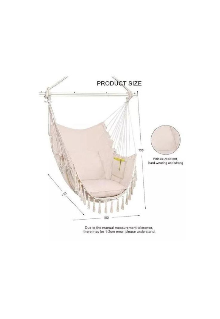 Silla hamaca colgante beige-1