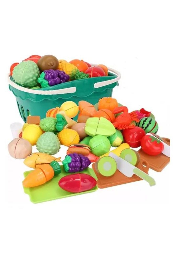 Juguete de corte de cocina de frutas y verduras 51 piezas multicolor-2