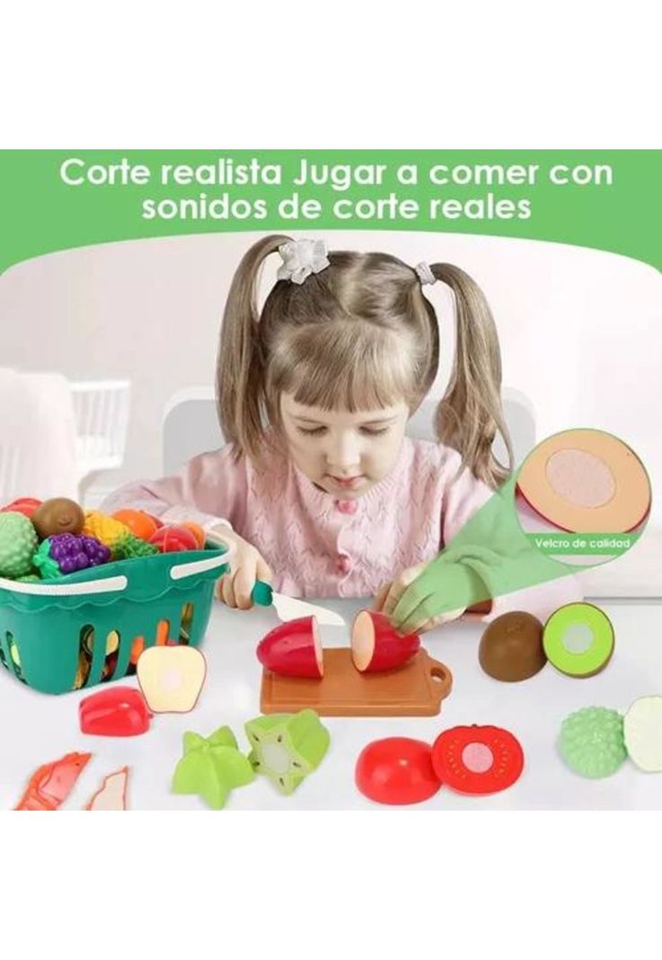 Juguete de corte de cocina de frutas y verduras 51 piezas multicolor-6