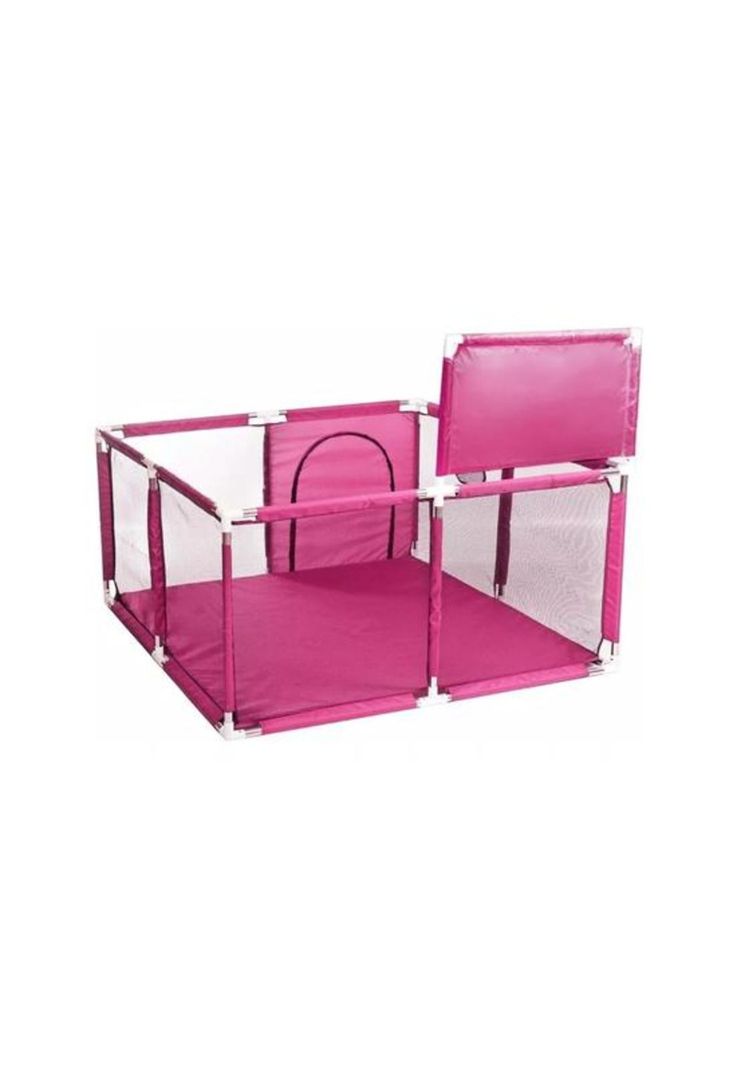 Corral de seguridad para bebés con aro de basket, 128cm, rosa-2