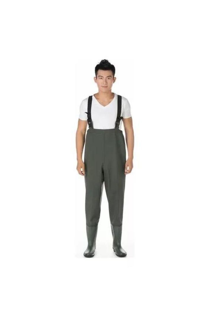 Waders para pesca, botas de pesca talla 43 color verde-4