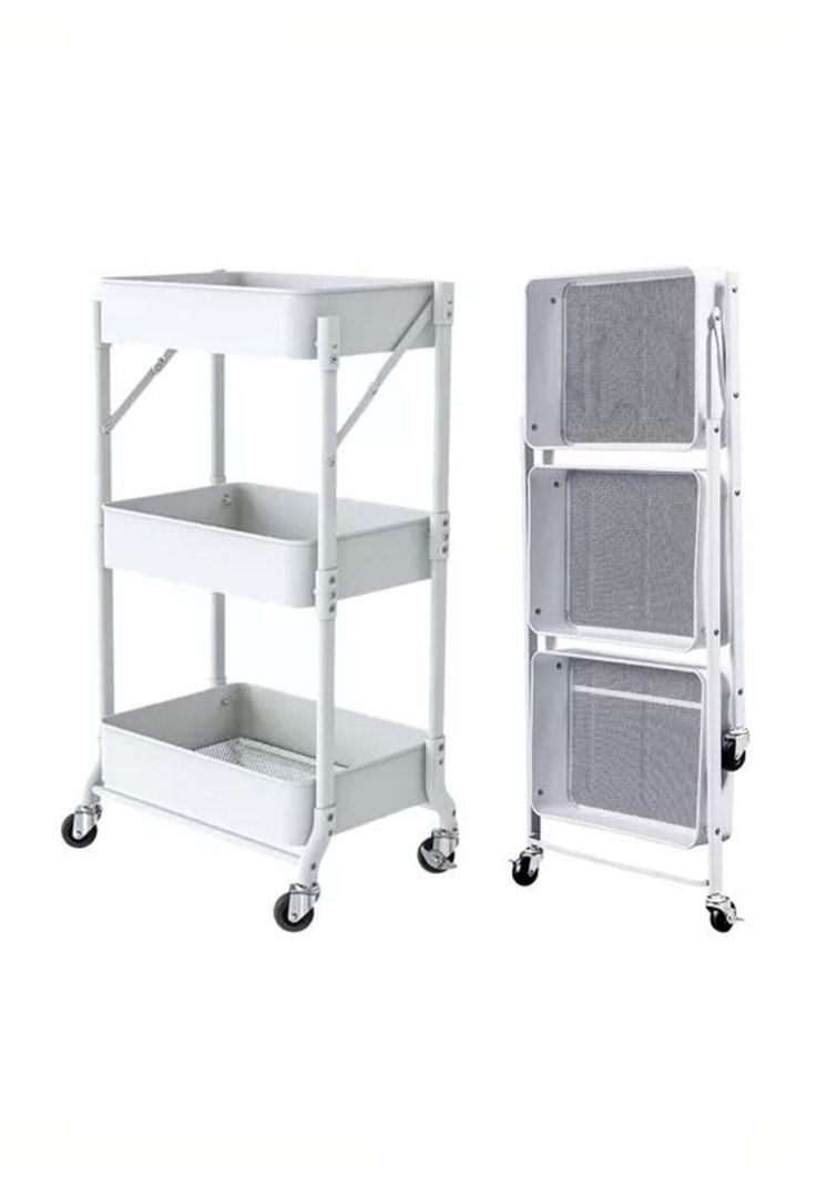 Organizador Carro Plegable Multiuso 3 Niveles Blanco-2