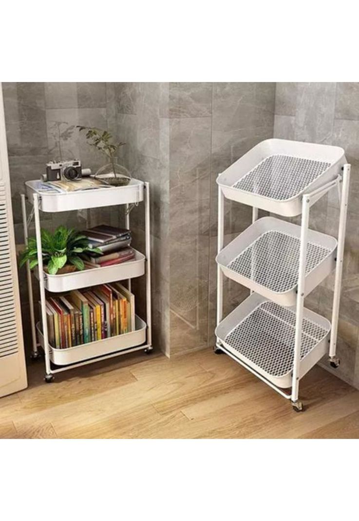 Organizador Carro Plegable Multiuso 3 Niveles Blanco-4