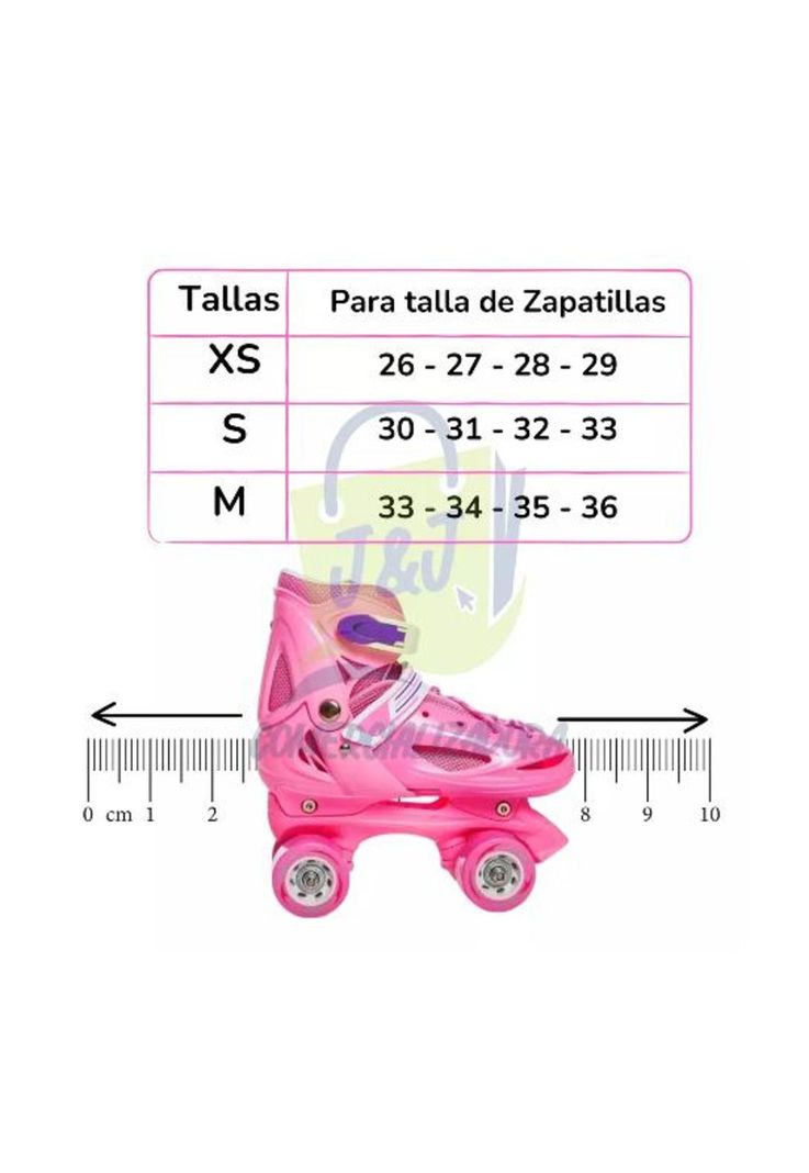 Patines rollers niña más protectores y casco talla M 25-29, rosado-4