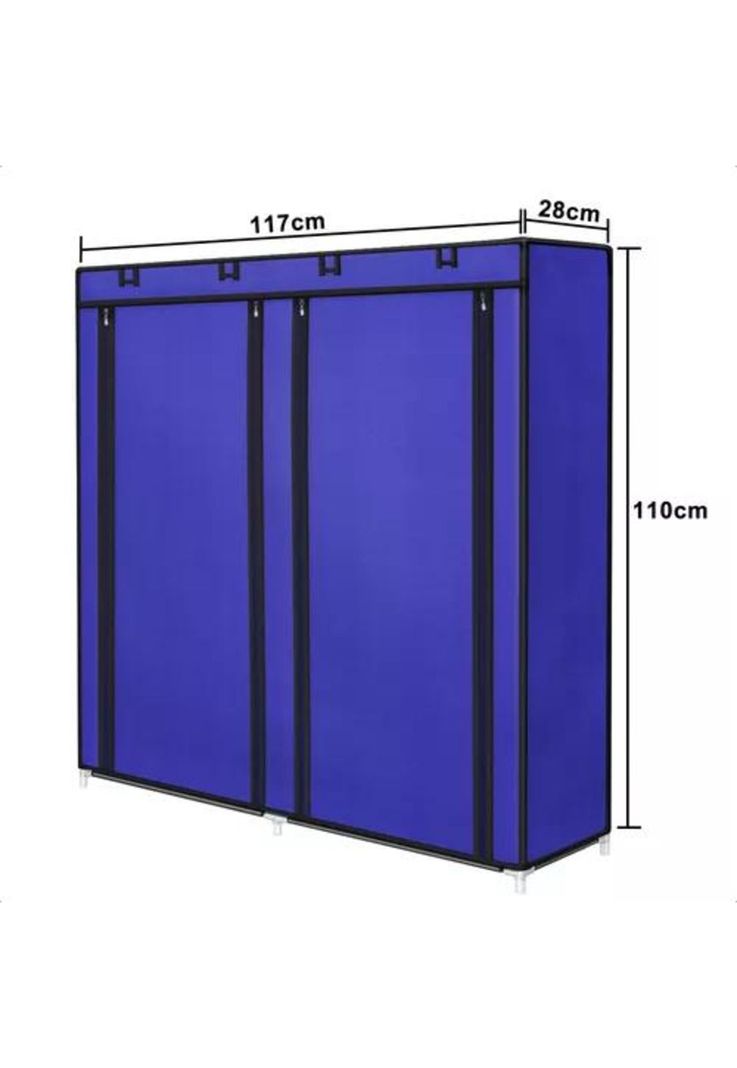 Zapatero armable 12 pisos organizador con funda azul-1
