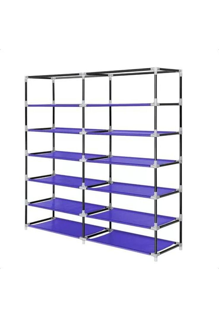 Zapatero armable 12 pisos organizador con funda azul-2