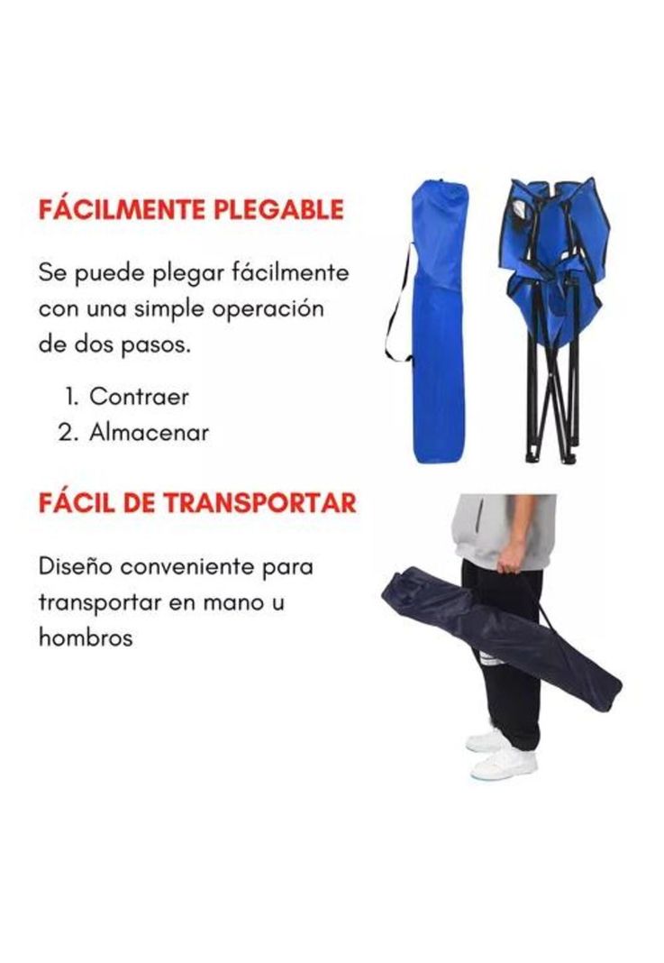Silla plegable de camping para picnic y playa azul oscuro-2