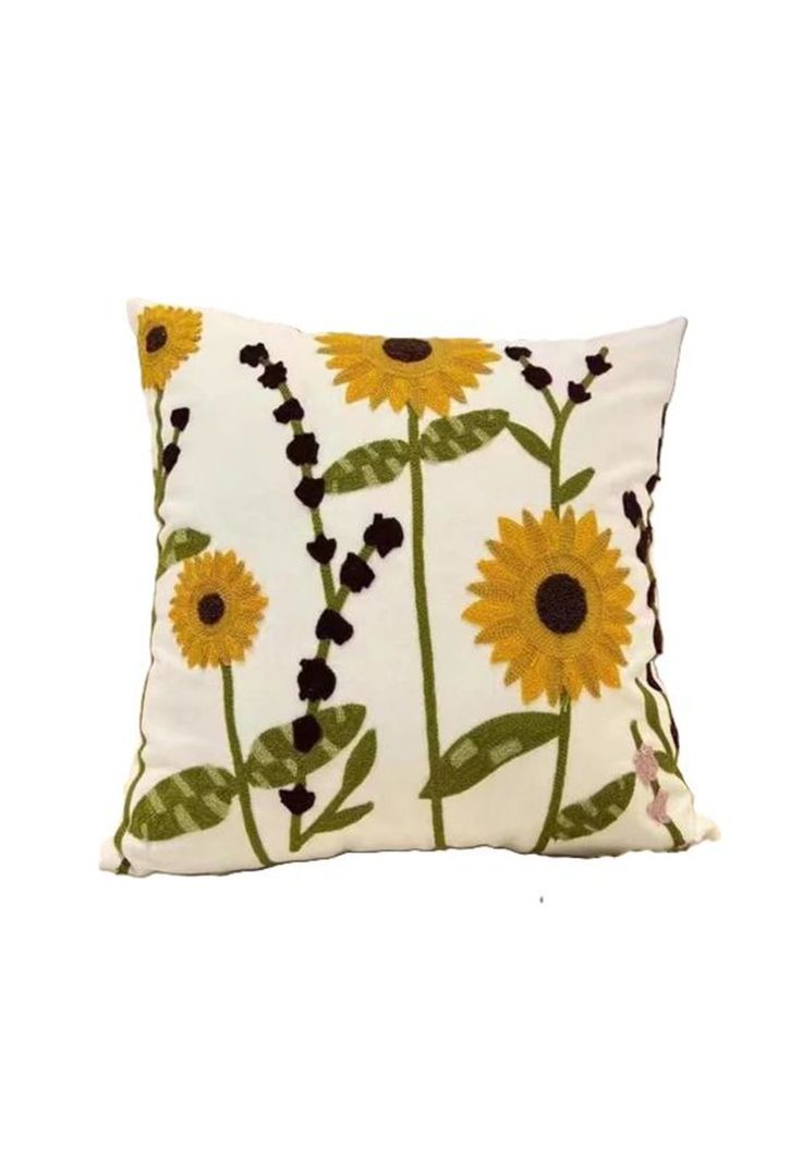 Pack de 4 Fundas para Cojines Sin Relleno con Diseños Bordados Amarillo 2-0