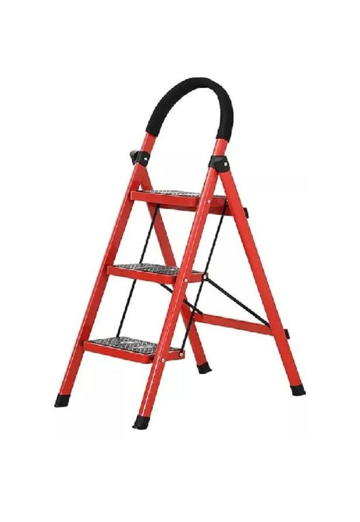 Escalera Antideslizante Plegable Roja-0