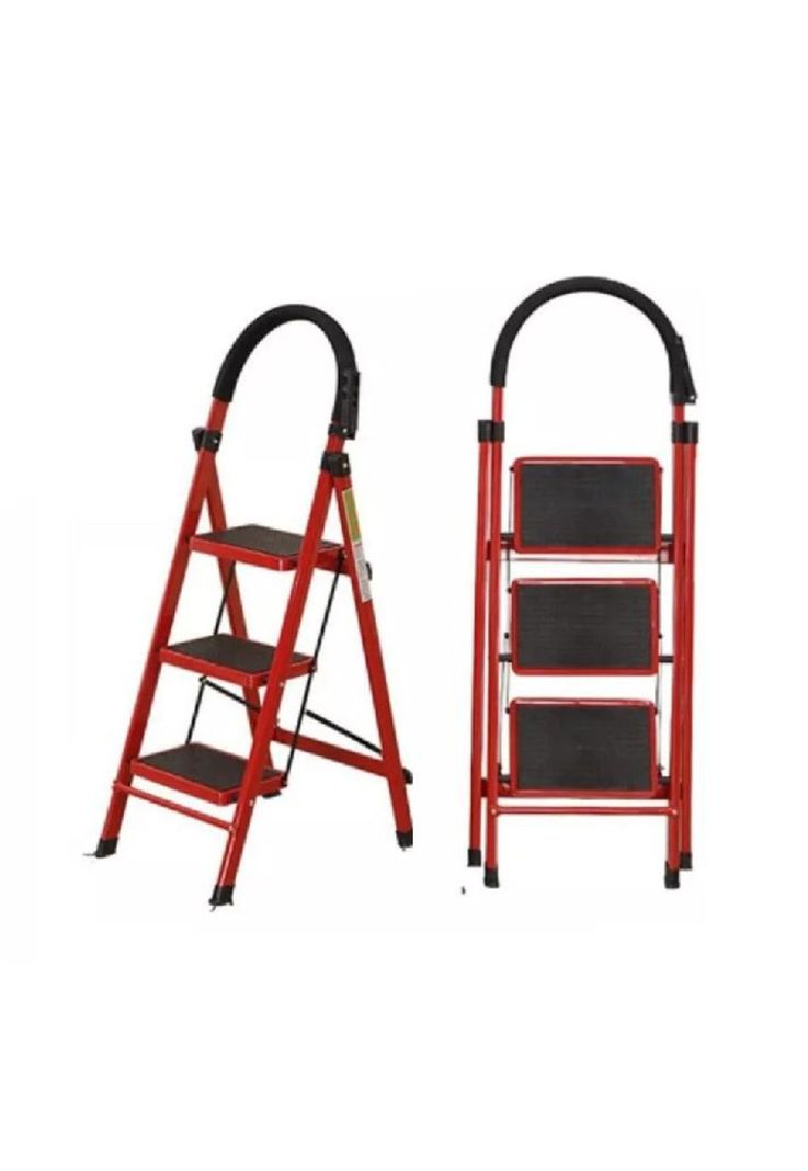 Escalera Antideslizante Plegable Roja-1