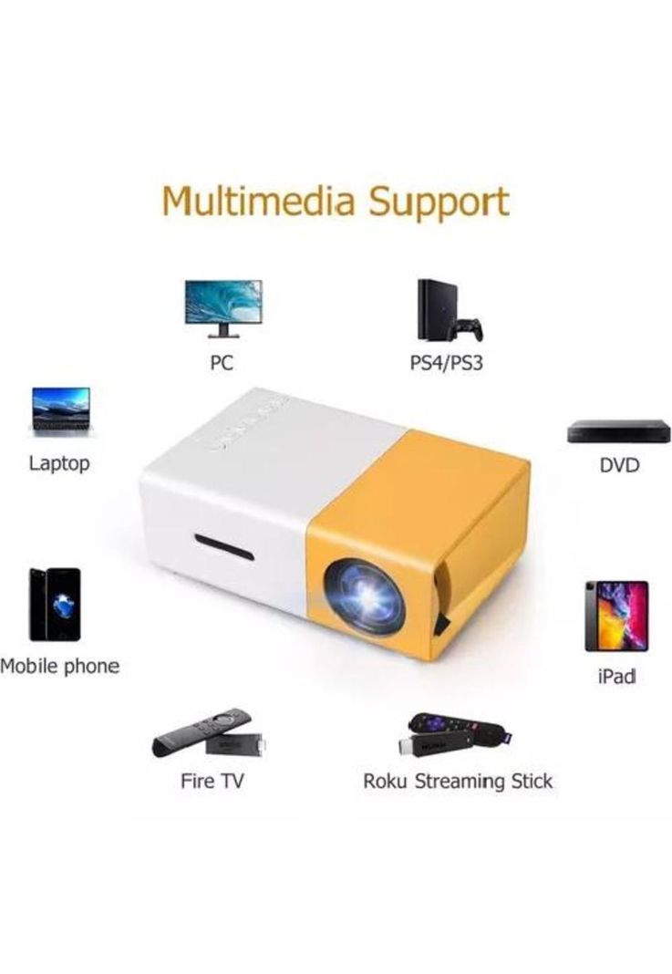 Mini proyector LED HD portátil AV HDMI LCD + control remoto-1