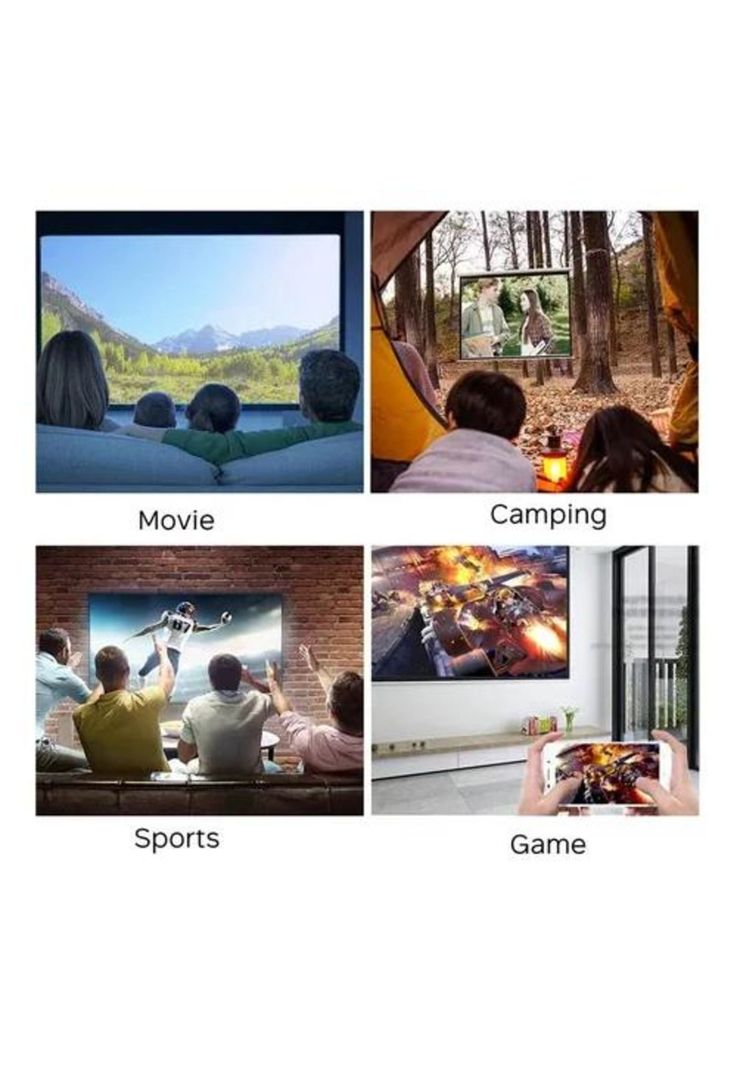 Mini proyector LED HD portátil AV HDMI LCD + control remoto-2