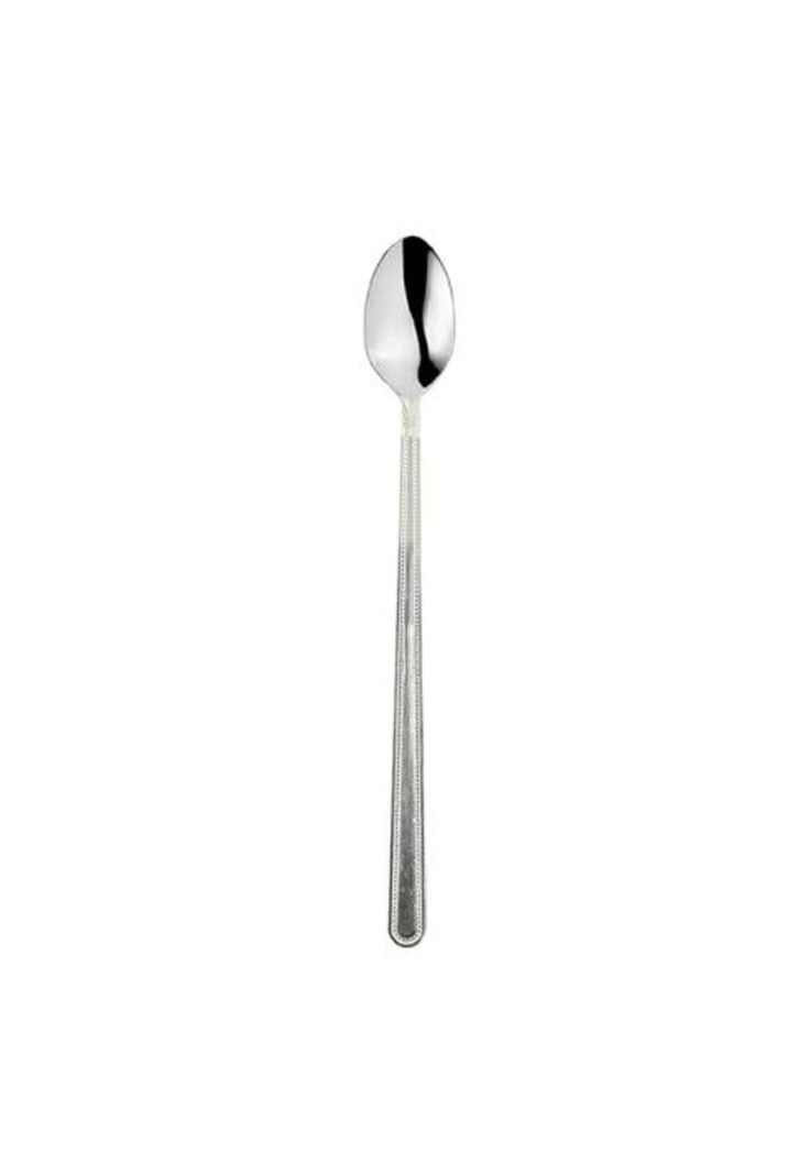 Cucharas largas café helado color plata-0