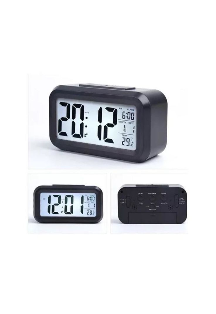 Reloj despertador pantalla led fecha temperatura alarma c...-5