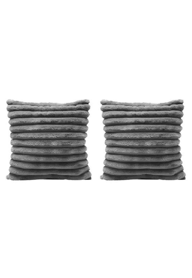 Pack 2 fundas de cojín super suave líneas decoración 43x43 cm color gris-1