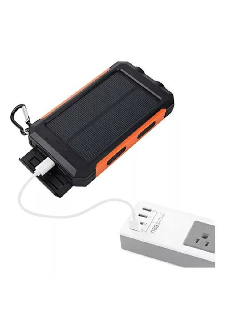 Power bank con 3 puertos de carga USB, indicador de batería y linterna 11,200 mAh, blanco-3